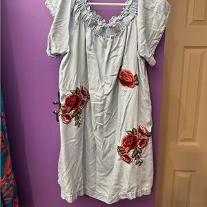 a.n.a Light Blue Ruffled dress